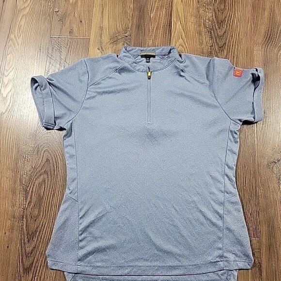 McDonalds Tops - McDonalds Shirt Womens Medium Blue 3/4 Zip Work Short Sleeve